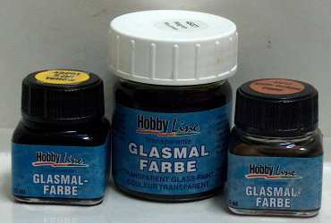 Hobby Line glasmal farbe- Solvent-based transparent Paints for Glass, porcelain, metal.